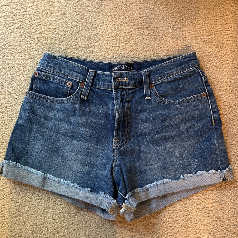 J. Crew Blue Jean Shorts High-Waisted Cut-Off
